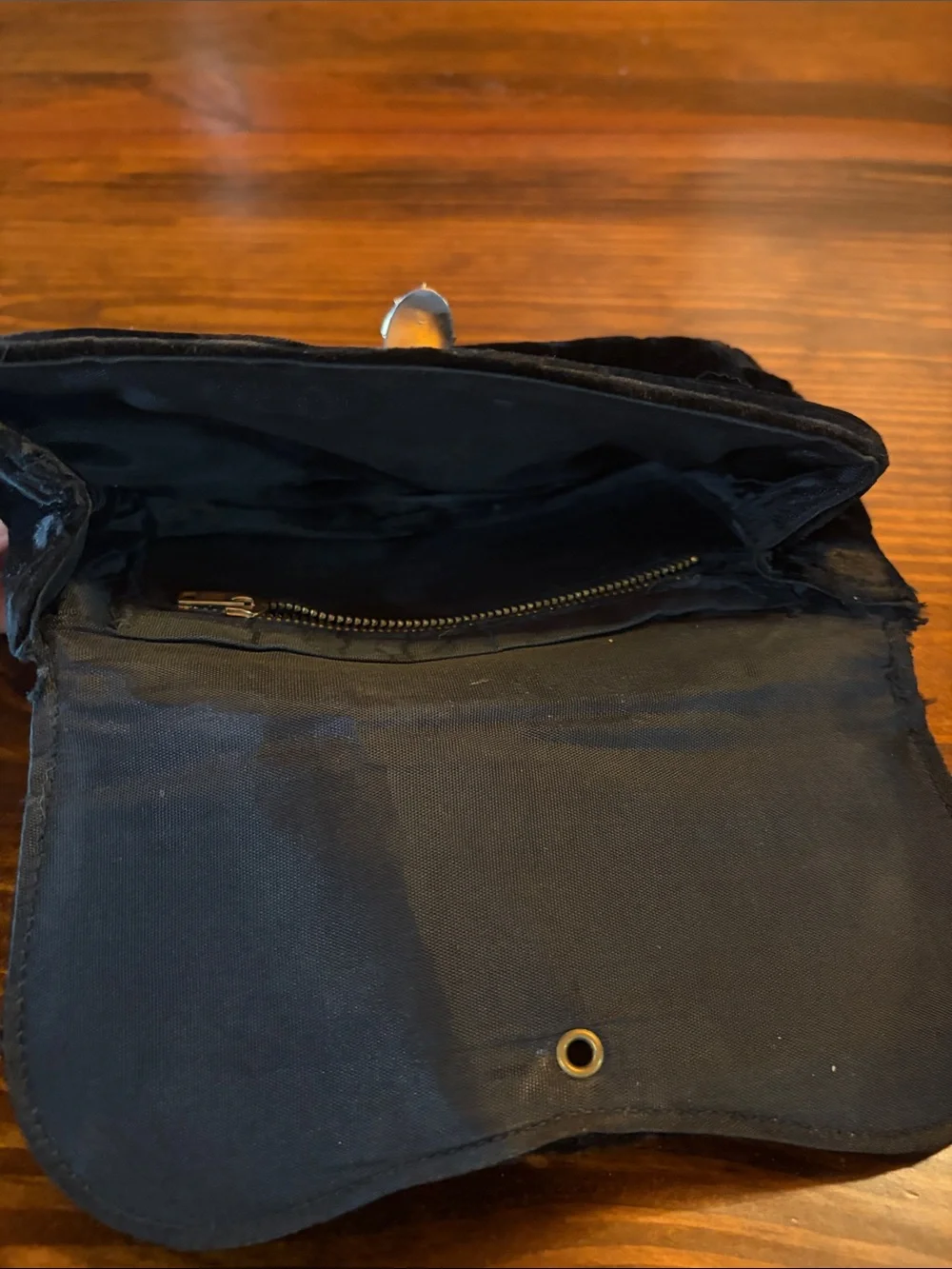 Vintage Embroidered Black Velvet Bag & Belt Set